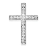 14k White Gold 3/8ct. Diamond Cross Chain Slide