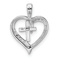 14k White Gold Heart Cross Pendant Mounting