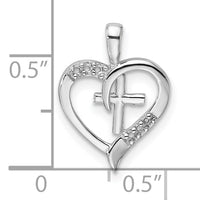 14k White Gold Heart Cross Pendant Mounting