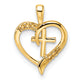 14k Heart Cross Pendant Mounting