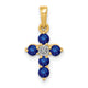 14k Sapphire and Diamond Cross Pendant