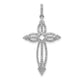 14k White Gold 1/3ct. Diamond Fancy Cross Pendant