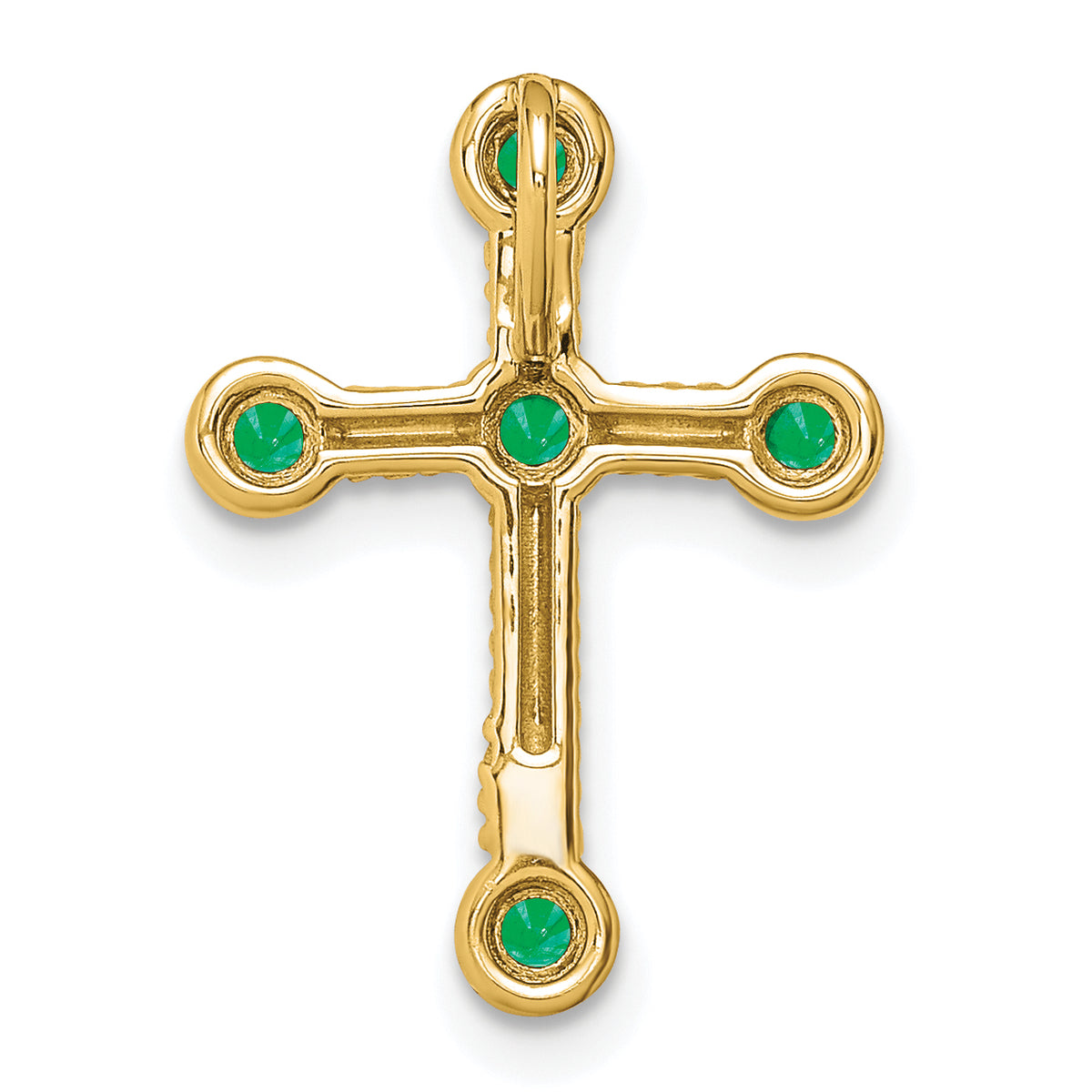 14k Emerald Cross Chain Slide