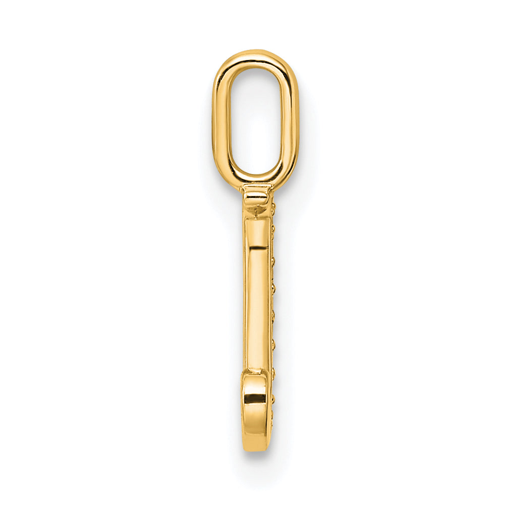 14K Diamond Letter J Initial Pendant