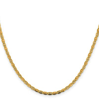 14k 2.75mm Tri-color Gold PavÃ© Valentino Chain