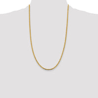14k 2.75mm Tri-color Gold PavÃ© Valentino Chain