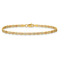 14k 2.75mm Tri-color Gold PavÃ© Valentino Chain