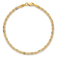 14k 2.75mm Tri-color Gold PavÃ© Valentino Chain
