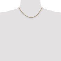 14k 3.2mm Tri-color Gold PavÃ© Valentino Chain