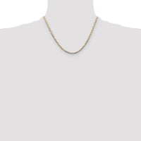 14k 3.2mm Tri-color Gold PavÃ© Valentino Chain