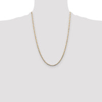 14k 3.2mm Tri-color Gold PavÃ© Valentino Chain