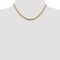 14k 3.8mm Tri-color Gold PavÃ© Valentino Chain