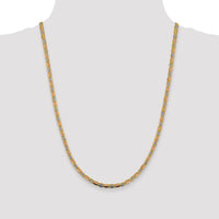 14k 3.8mm Tri-color Gold PavÃ© Valentino Chain