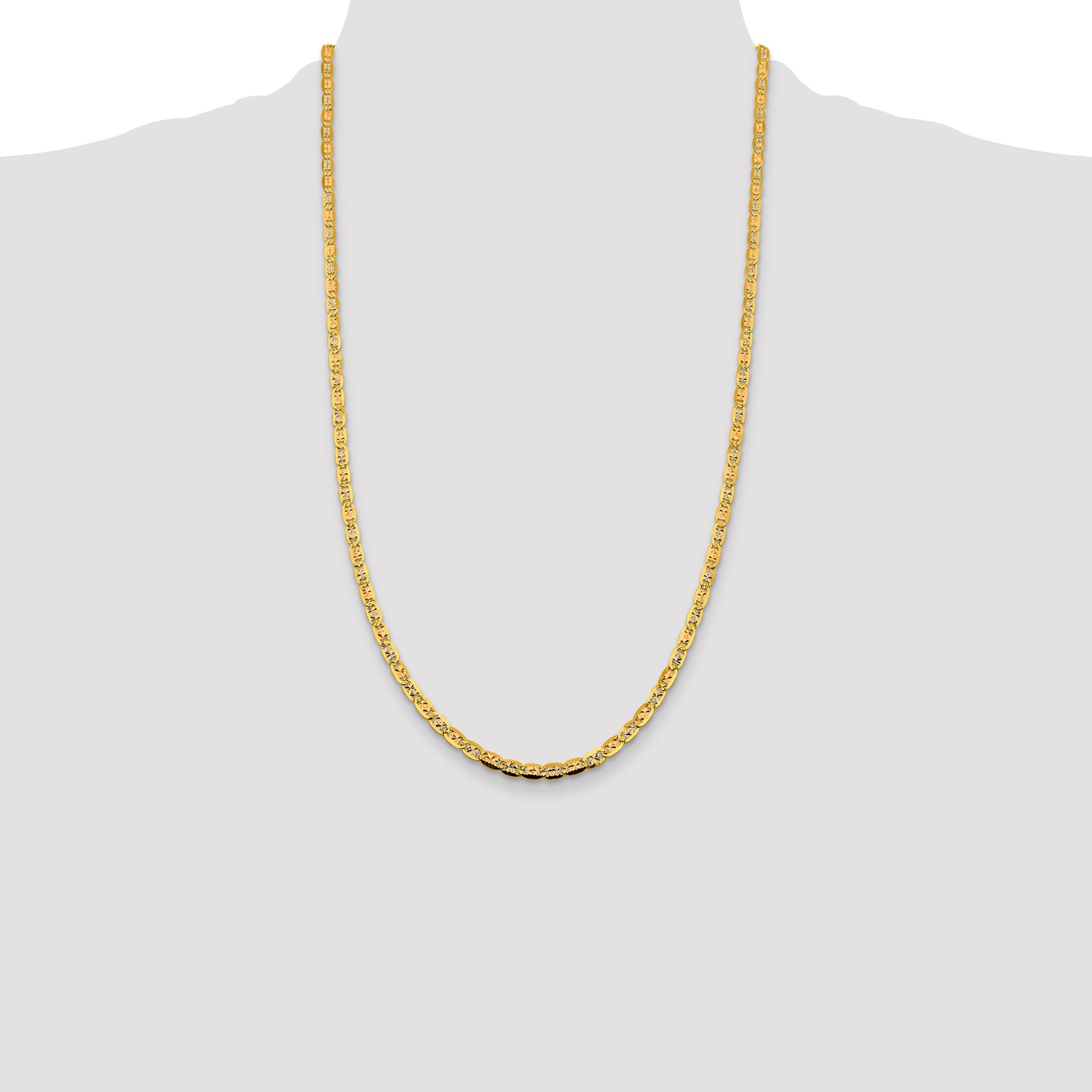 14k 3.8mm Tri-color Gold PavÃ© Valentino Chain