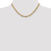 14k 4.65mm Tri-color Gold PavÃ© Valentino Chain