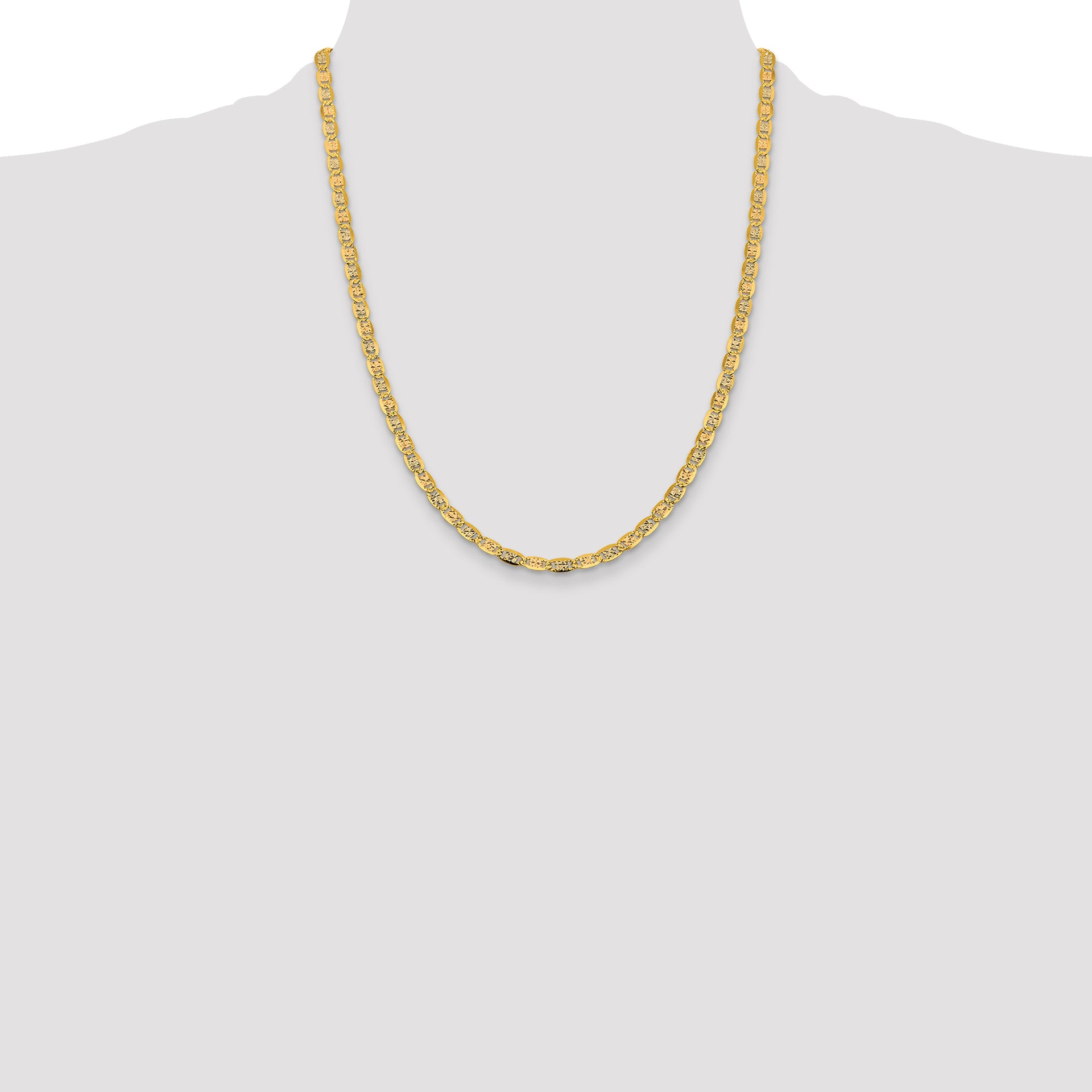 14k 4.65mm Tri-color Gold PavÃ© Valentino Chain