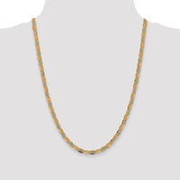 14k 4.65mm Tri-color Gold PavÃ© Valentino Chain