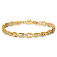 14k 4.65mm Tri-color Gold PavÃ© Valentino Chain