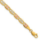 14k 4.65mm Tri-color Gold PavÃ© Valentino Chain