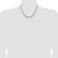 14k 6.1mm Tri-color Gold PavÃ© Valentino Chain