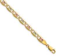 14k 6.1mm Tri-color Gold PavÃ© Valentino Chain