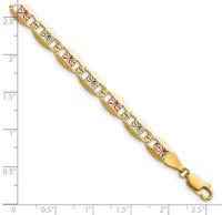 14k 6.1mm Tri-color Gold PavÃ© Valentino Chain