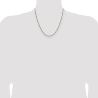 14k 2.3mm Semi-solid with Rhodium PavÃ© Figaro Chain