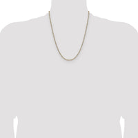 14k 2.3mm Semi-solid with Rhodium PavÃ© Figaro Chain
