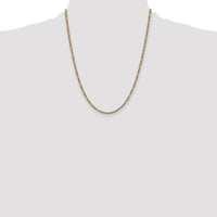 14k 3.2mm Semi-solid with Rhodium PavÃ© Figaro Chain