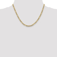 14k 3.9mm Semi-solid with Rhodium PavÃ© Figaro Chain