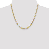 14k 3.9mm Semi-solid with Rhodium PavÃ© Figaro Chain