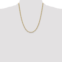 14k 3.9mm Semi-solid with Rhodium PavÃ© Figaro Chain