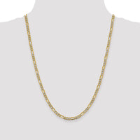 14k 3.9mm Semi-solid with Rhodium PavÃ© Figaro Chain