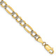 14k 5.25mm Semi-solid with Rhodium PavÃ© Figaro Chain