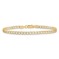 14k 3.4mm Semi-solid with Rhodium PavÃ© Curb Chain