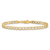 14k 4.3mm Semi-solid with Rhodium PavÃ© Curb Chain