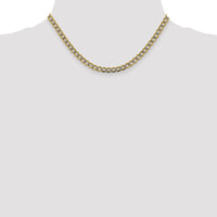 14k 5.2mm Semi-solid with Rhodium PavÃ© Curb Chain