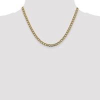 14k 5.2mm Semi-solid with Rhodium PavÃ© Curb Chain