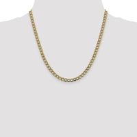 14k 5.2mm Semi-solid with Rhodium PavÃ© Curb Chain
