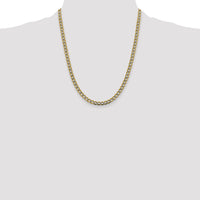 14k 5.2mm Semi-solid with Rhodium PavÃ© Curb Chain