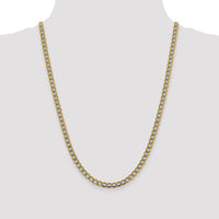 14k 5.2mm Semi-solid with Rhodium PavÃ© Curb Chain