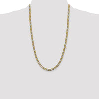 14k 5.2mm Semi-solid with Rhodium PavÃ© Curb Chain