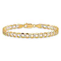 14k 5.2mm Semi-solid with Rhodium PavÃ© Curb Chain