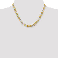 14k 6.75mm Semi-solid with Rhodium PavÃ© Curb Chain