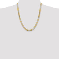 14k 6.75mm Semi-solid with Rhodium PavÃ© Curb Chain