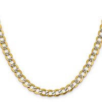 14k 6.75mm Semi-solid with Rhodium PavÃ© Curb Chain