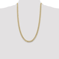 14k 6.75mm Semi-solid with Rhodium PavÃ© Curb Chain