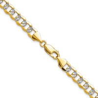 14k 7.1mm Semi-solid with Rhodium PavÃ© Curb Chain