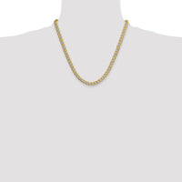 14k 7.1mm Semi-solid with Rhodium PavÃ© Curb Chain