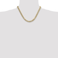 14k 7.75mm Semi-solid with Rhodium PavÃ© Curb Chain